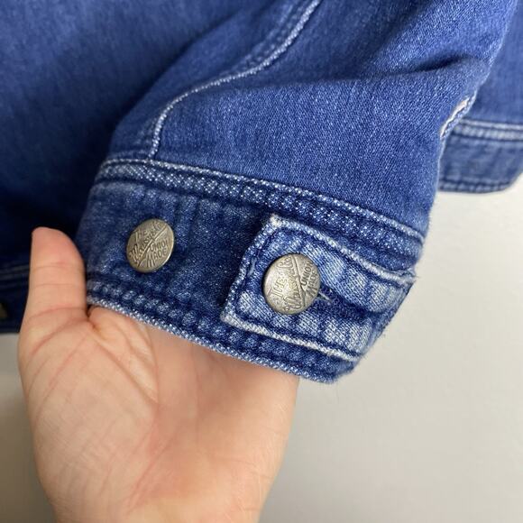 Moussy x iSKO Blue Future Face Denim Next Collab Medium‎ Wash Jean Jacket - Picture 6 of 7